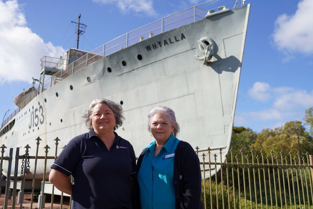 Ali and Rose with HMAS Whyalla