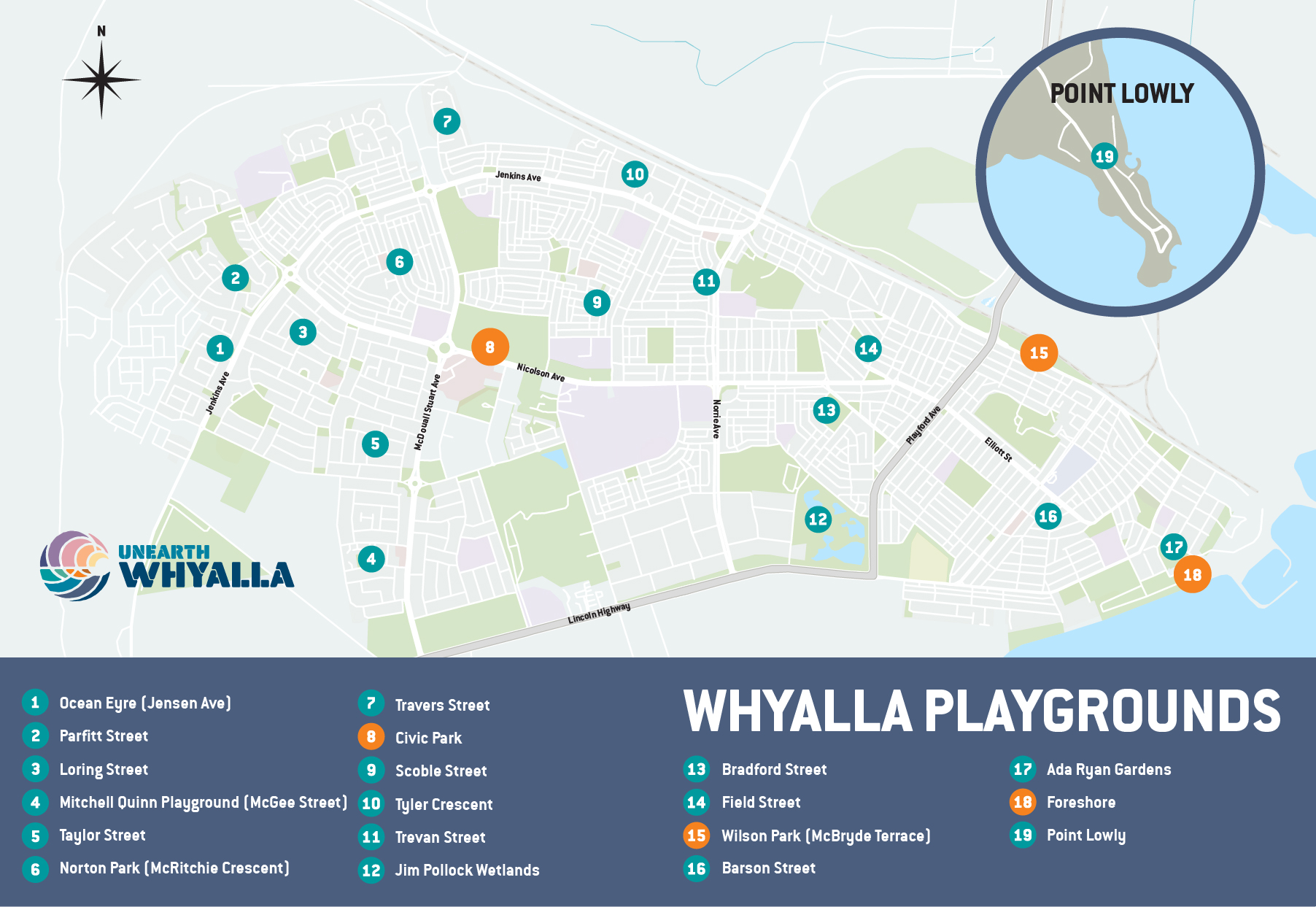 Whyalla Playgrounds Map