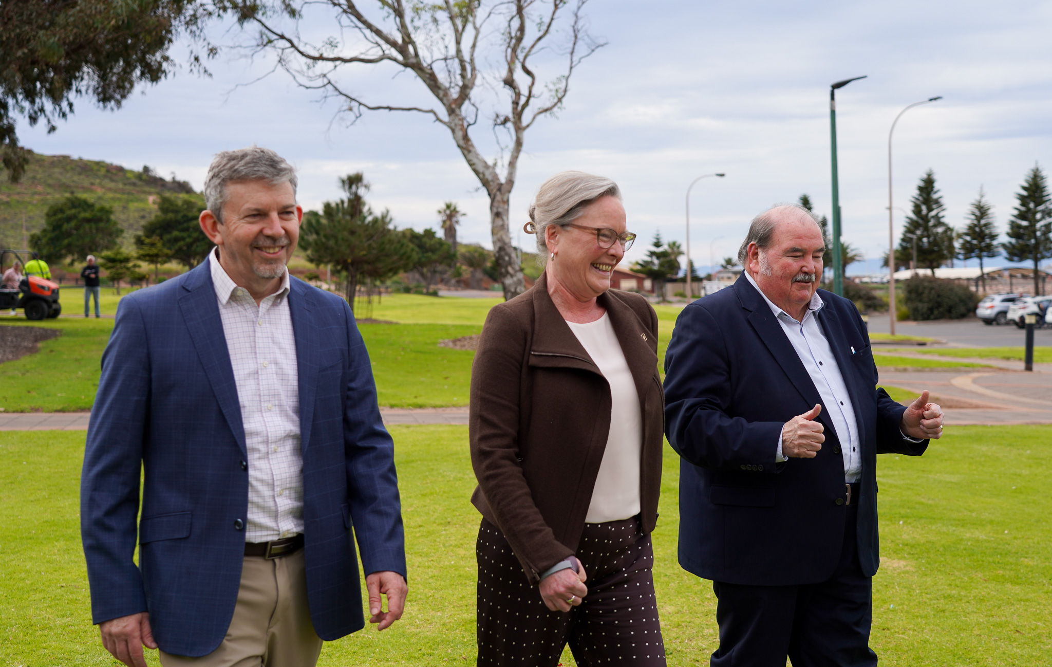phill, justin, senator karen grogan