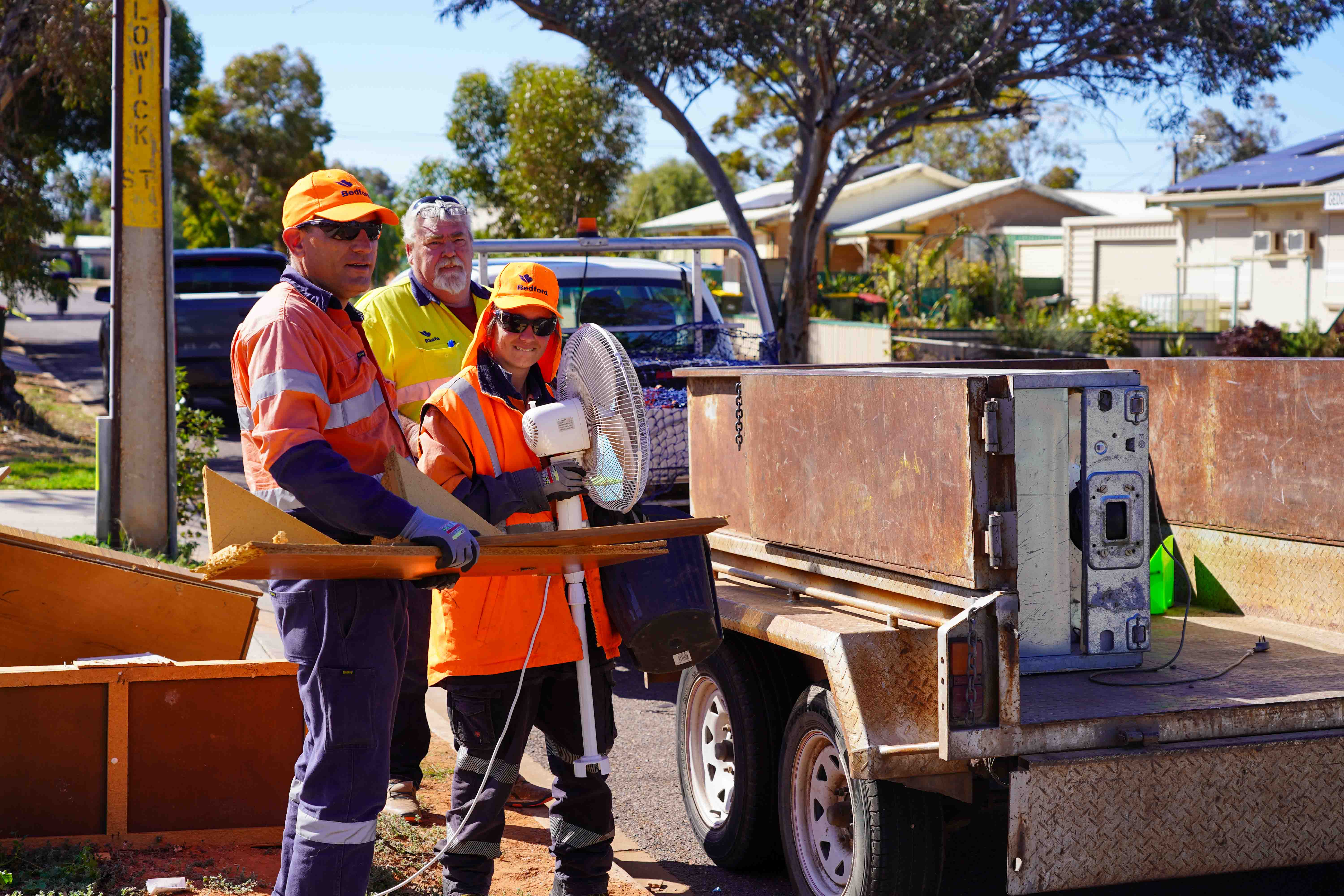 Bedford employees attending a scheduled a hard waste pick-up